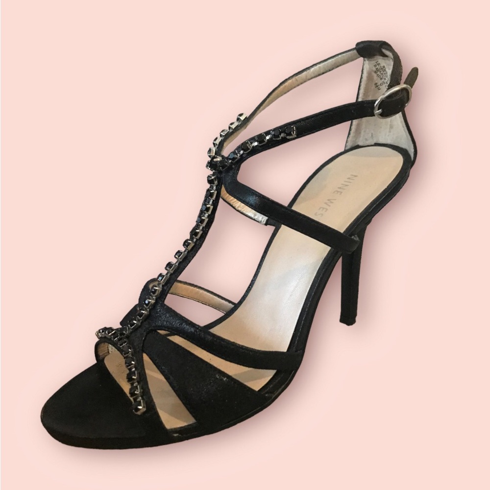 Nine West 4” Heel Strappy Beaded Sandals
